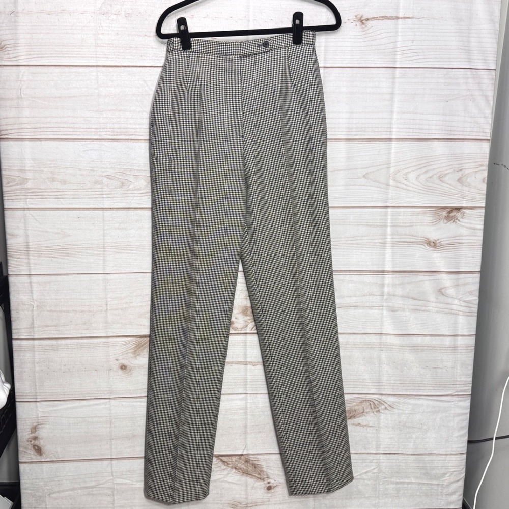 Vtg Japan Made Clairewood Collection Houndstooth Wool Trousers High Waist 10